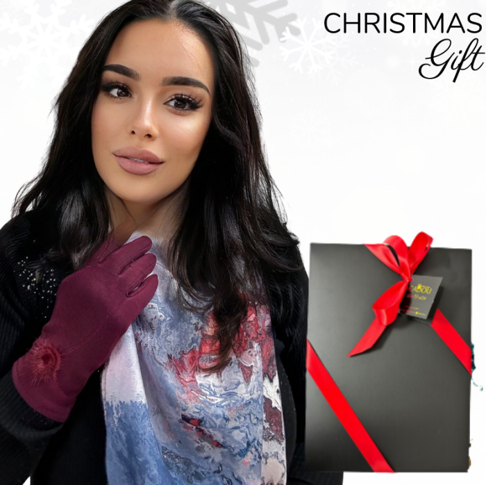 Cadoul perfect de Craciun set 2in1 cu manusi si esarfa groasa si calduroasa 25613.02 [1]