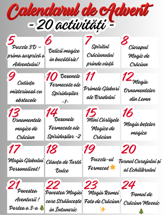 Calendarul de advent - Magia Sarbatorilor de Craciun cu  20 activități copii SilverBox [3]