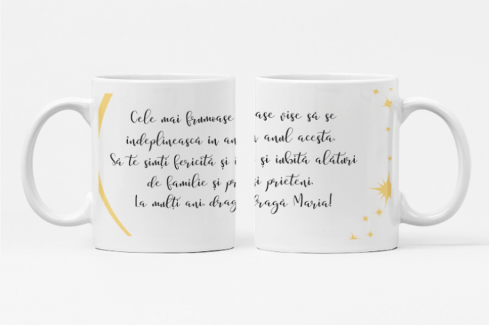 Cană personalizată cu text de Sfanta Marie SFM1001 [2]