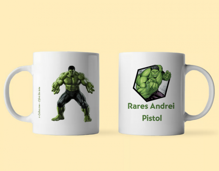 Cană personalizata copii Incredibilul HULK, eCADOU, HULK1001 [4]