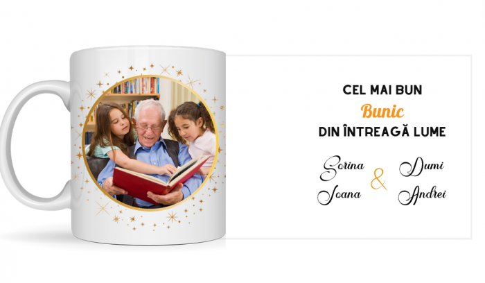 Cana personalizata cu poza si text pentru cel mai bun bunic CPF115_15 [2]