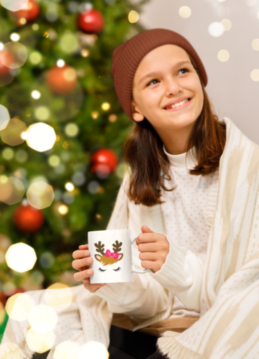 Mini cană pentru copii personalizată cu text sau poza preferată cu tematică de Crăciun  Happy Rudolf AST20850 [2]