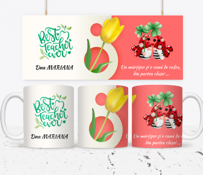 Cană personalizată martisor pentru Profesori si invatatoare 8 Martie SFM2022 [1]