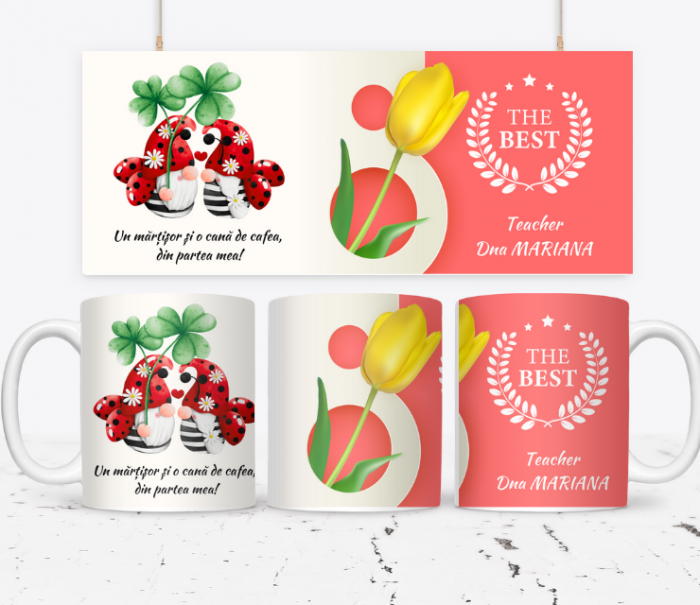 Cană personalizată martisor pentru Profesori si invatatoare 8 Martie SFM2023 [1]