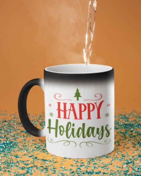 Cană personalizata - model cu Happy Holidays si poza, tematica de Craciun [2]