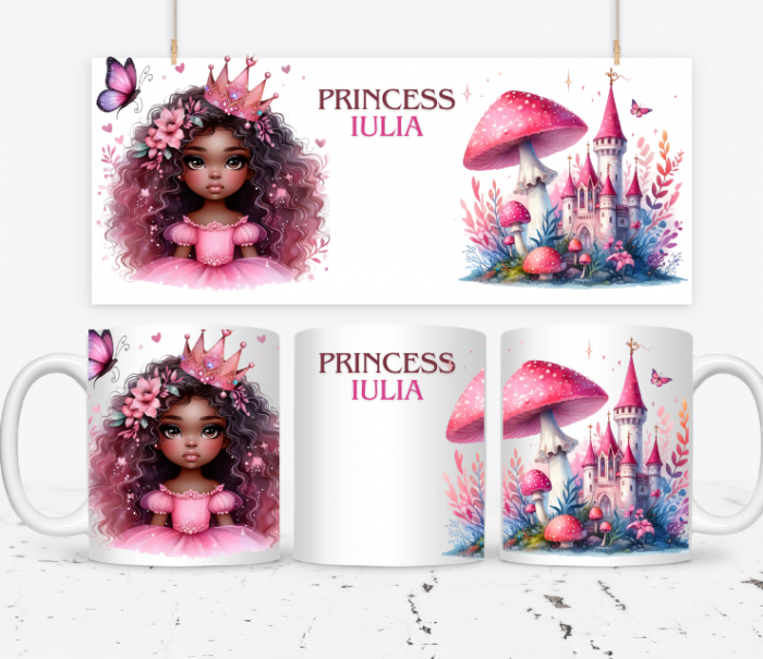Cană personalizată pentru fetite cu printese  KID1004 Princess [2]