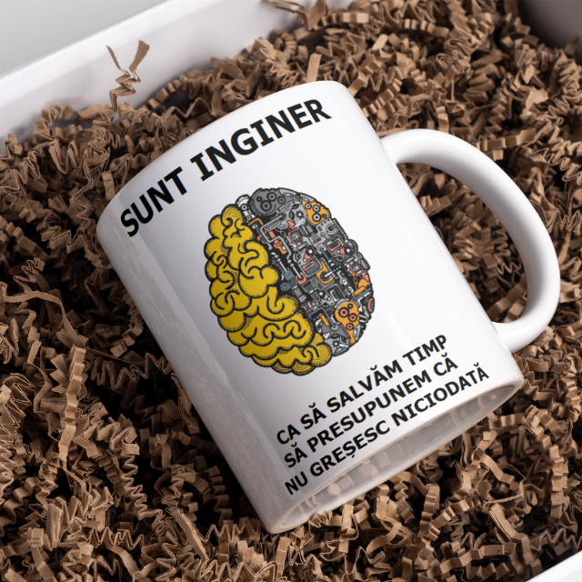 Cana alba personalizata cu textul "sunt inginer", 330ml  Inginer3001 [4]