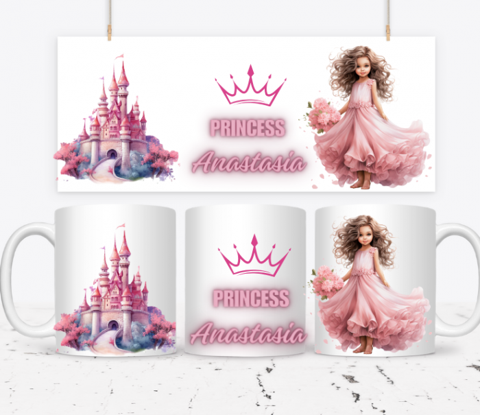 Cană personalizată pentru fetite cu printese  KID1001 Princess [1]