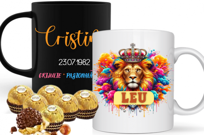 Cana zodiac LEU personalizata cu text poze sau mesaj LEU117 [2]