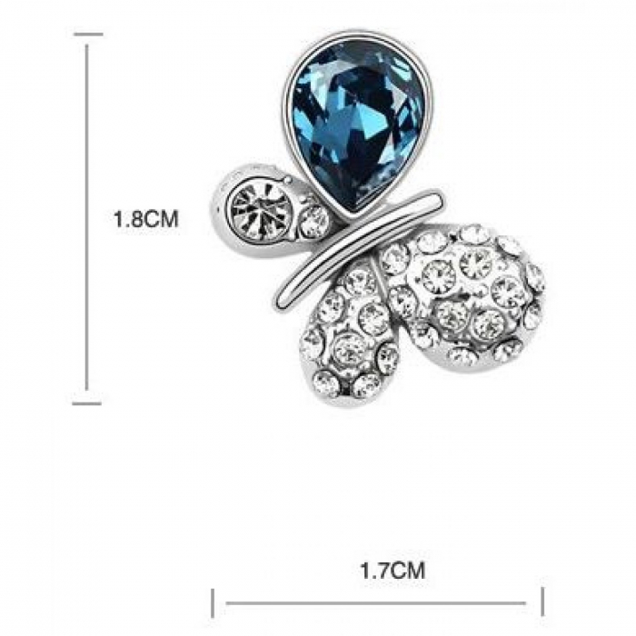 Cercei Butterfly BlueInk cu cristale, garantie 6 luni [2]