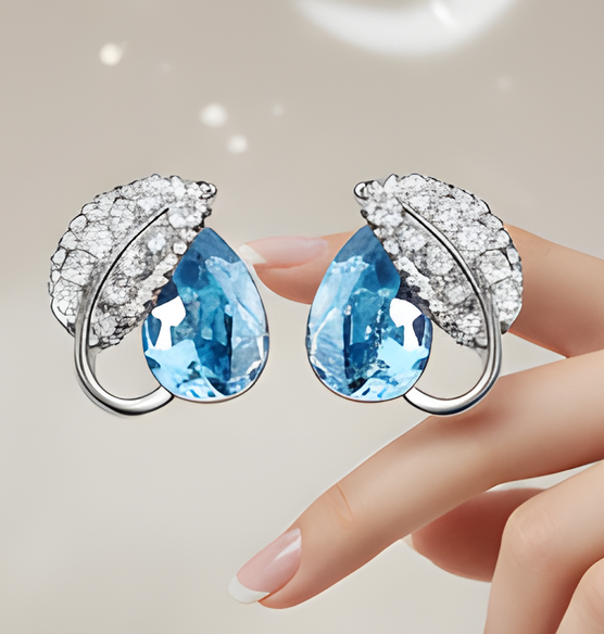 Cercei Leaves Highland cu cristale [4]