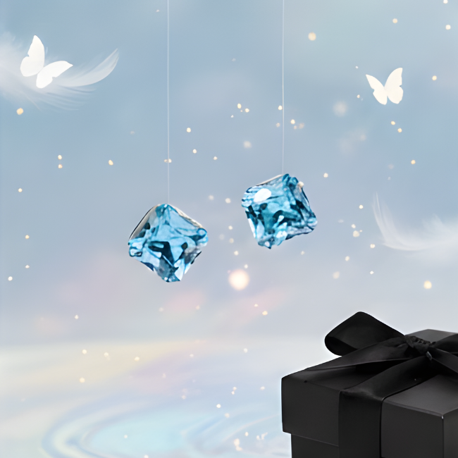 Cercei WATER CUBE Highland cu Cristale – Eleganță Modernă și Strălucire Premium [3]