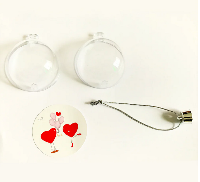 Glob personalizat cu insertie foto fata-verso rotund pentru brad Ø7cm [7]