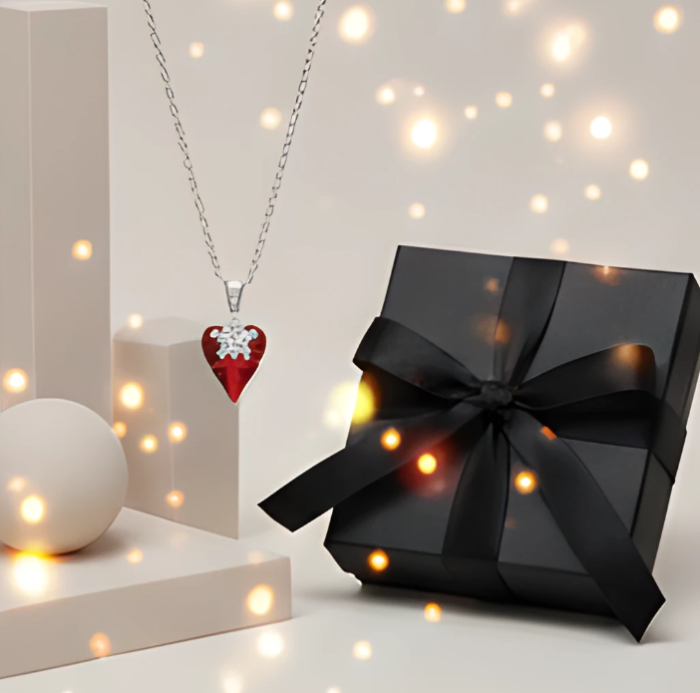 Colier  RED HEART cu cristale, placat cu aur 18k - Accesoriu Luxury al Iubirii [6]