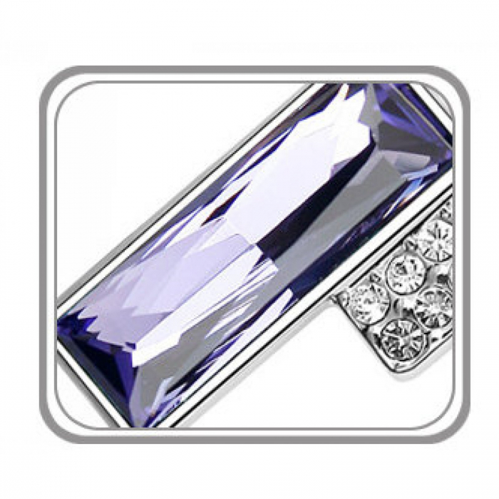 Colier cu Cristale Square Beautifull  violet, garantie 6 luni [4]