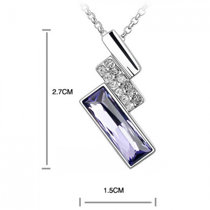 Colier cu Cristale Square Beautifull  violet, garantie 6 luni [3]