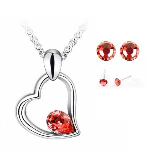 Colier EXPENSIVE HEART  rosu cu cristale [4]