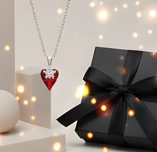 Colier  RED HEART cu cristale, placat cu aur 18k - Accesoriu Luxury al Iubirii [8]