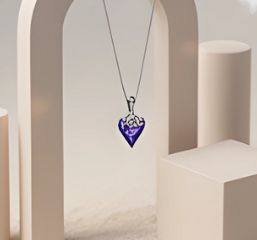Colier  VIOLET HEART cu cristale, placat cu aur 18k - Accesoriu Luxury al Iubirii [6]