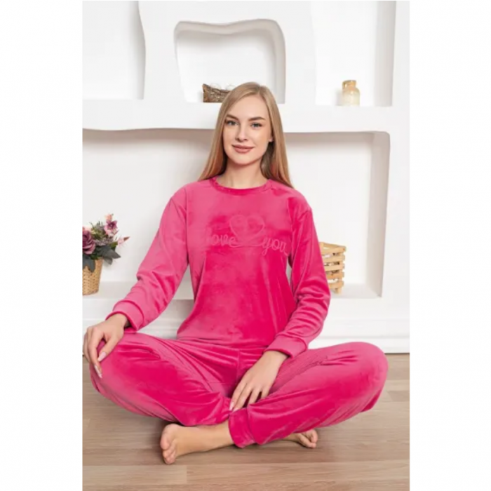 Compleu catifea damă gros vatuit BAK501 roz – Confort, stil și eleganț [2]
