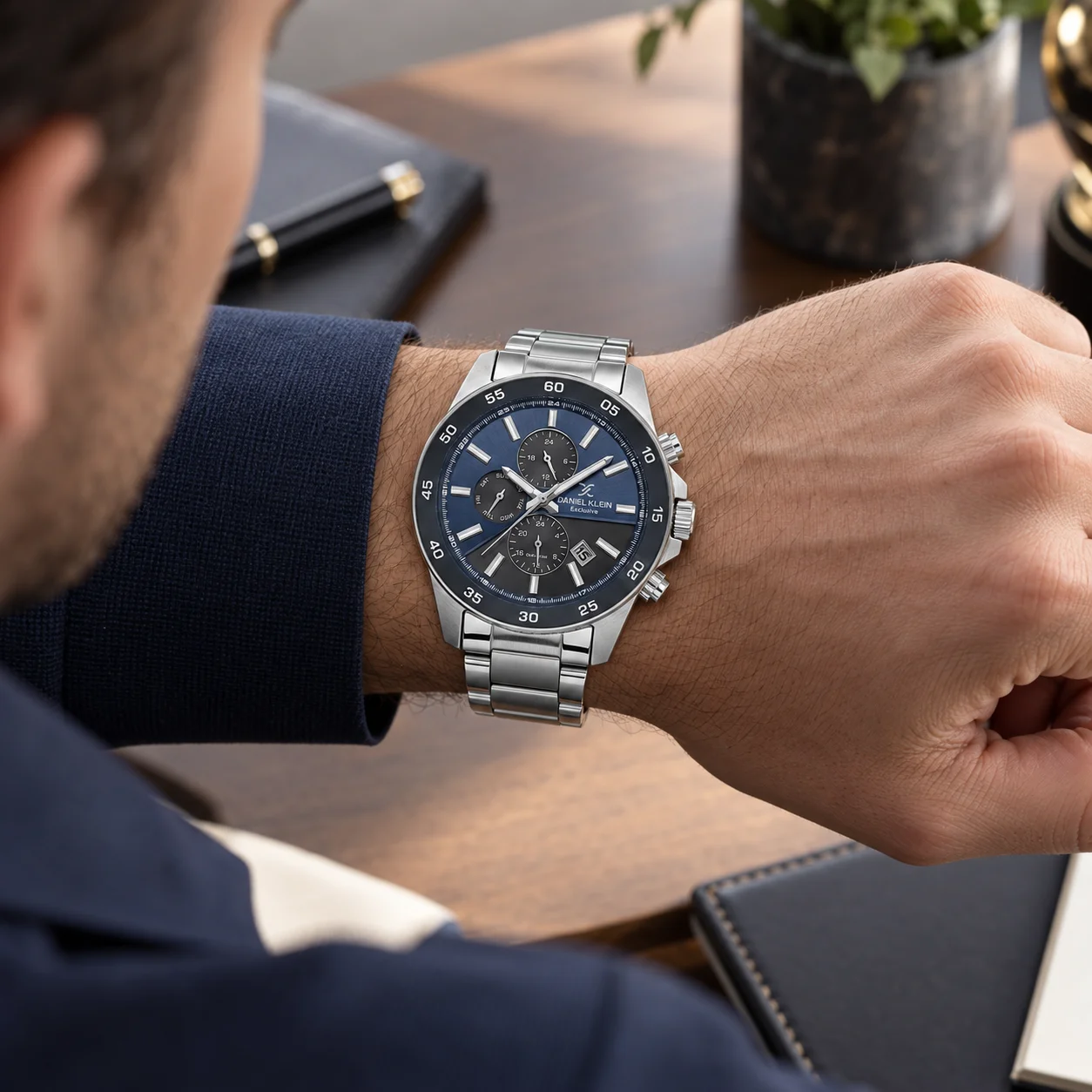 Daniel Klein Exclusive DK.1.14353-4 - Ceas barbatesc quartz argintiu [3]