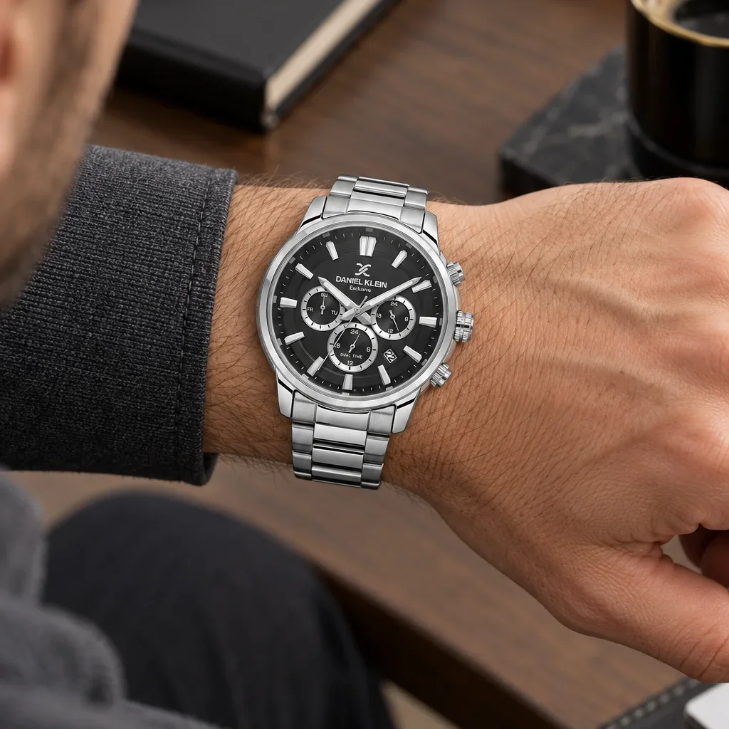Daniel Klein Exclusive DK.6.14442-2 - Ceas barbatesc quartz argintiu [3]