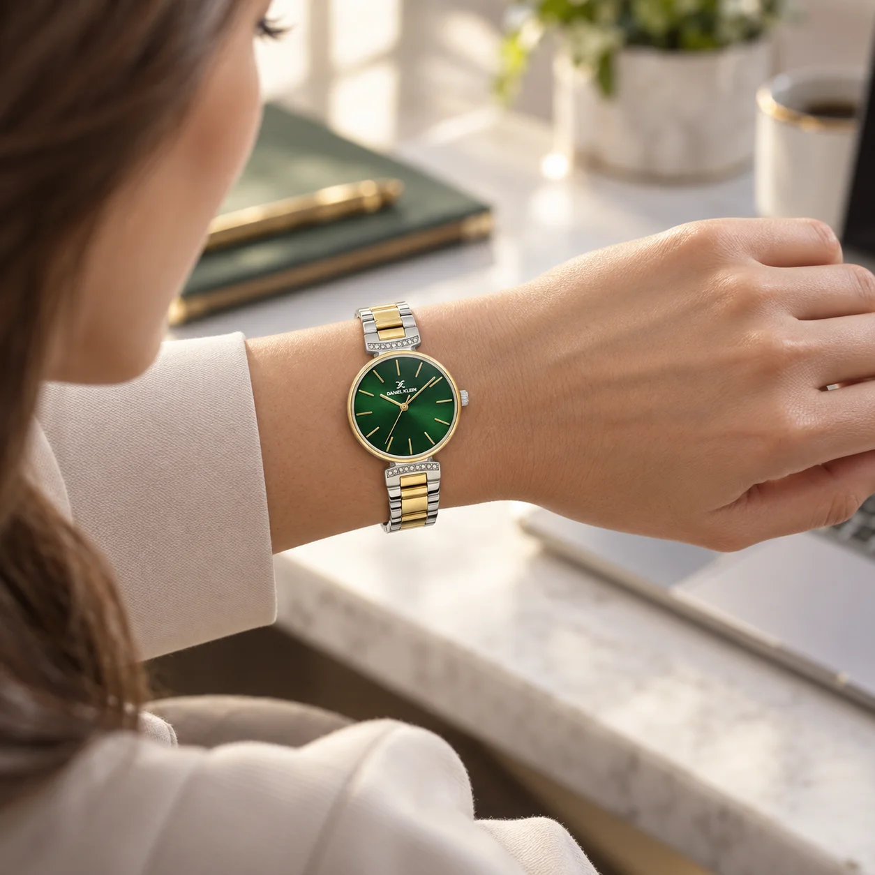 Daniel Klein Premium DK.1.14301-5 - Ceas dama quartz verde, auriu si argintiu [3]
