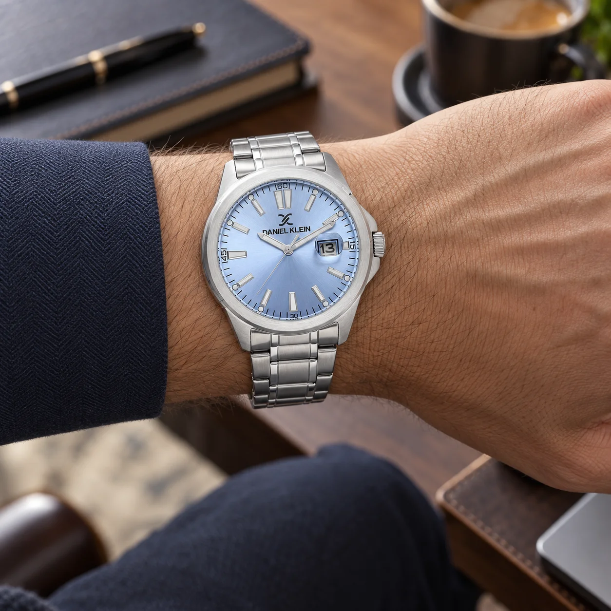 Daniel Klein Premium DK.1.14332-4 - Ceas barbatesc quartz argintiu cu cadran albastru [3]