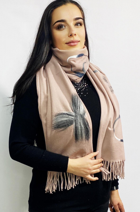 Esarfa de dama, din lana si vascoza, 70x190 cm,perfecta pentru sezomul toamna-iarna [3]