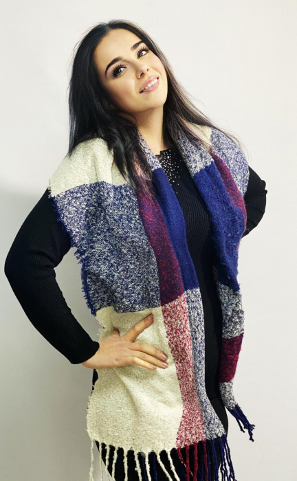 Esarfa de dama, din lana si vascoza, 70x190 cm,perfecta pentru sezomul toamna-iarna-BC1036 [2]