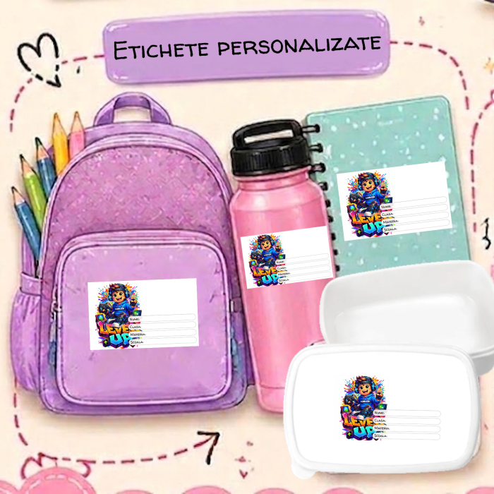 Etichete Școlare cu Nume Gaming– Stickere Autoadezive pentru Copii ❤️ E-Cadou.com - e-CADOU [2]