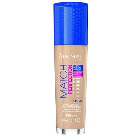 Fond de ten Rimmel Match Perfection 100 Ivory SPF 20, 30 ml