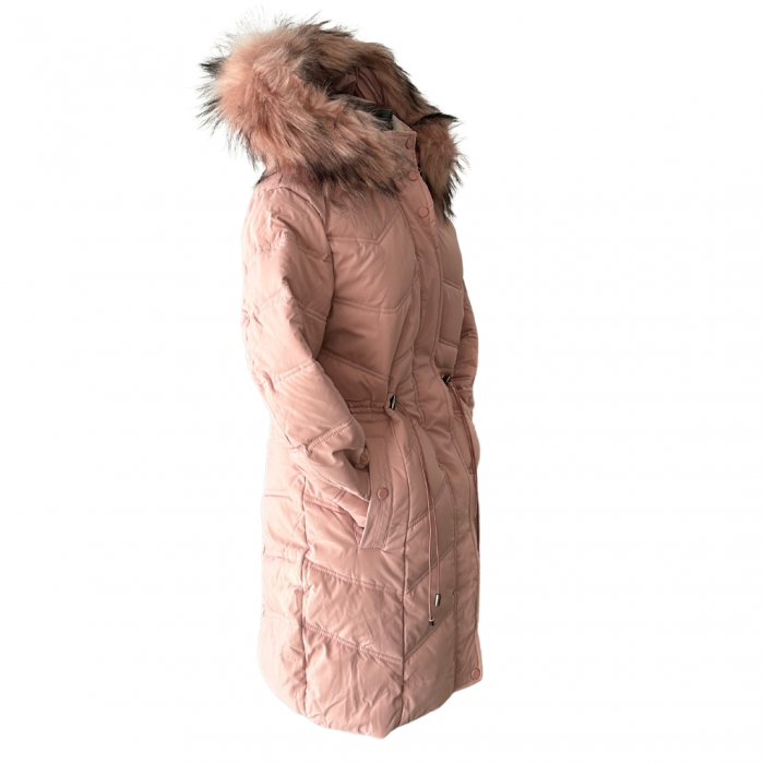 Geaca groasa cu gluga, marime S-2XL, cu vatelina si aspect matlasat Alnwick WM00615-5, roz pudra [2]