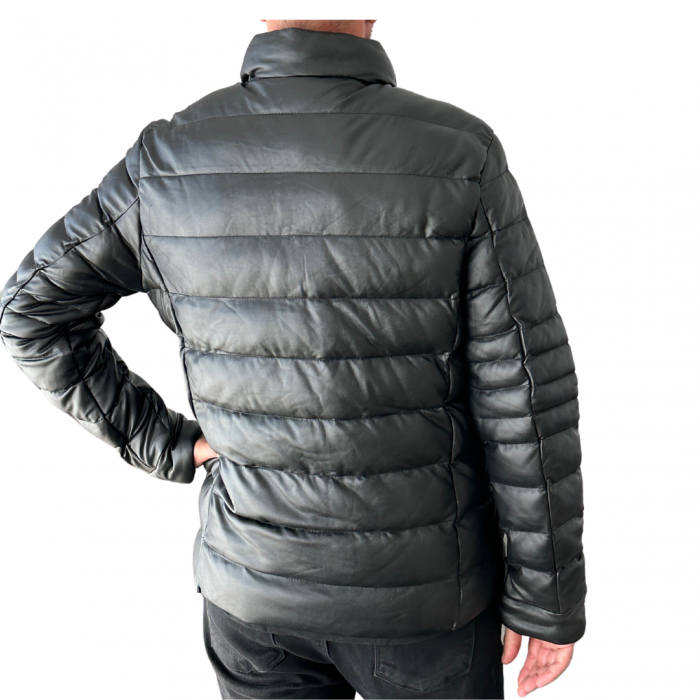 Geaca barbati neagra   groasa cu gluga, matlasata 5123, MID POINT [3]