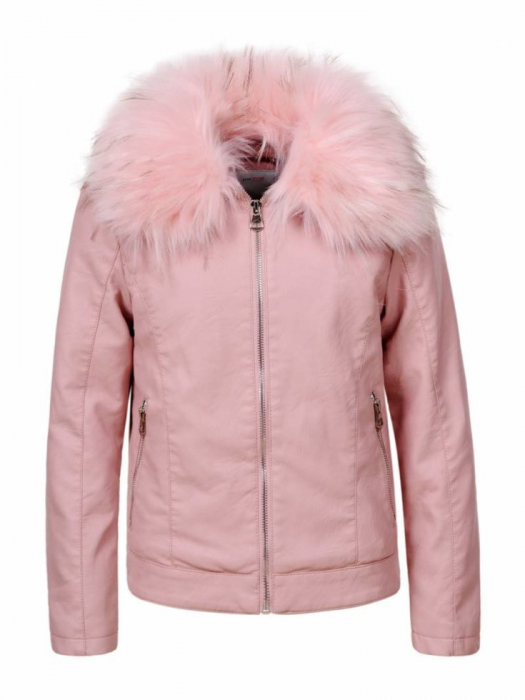 Geaca imitatie de piele cu blanita fete  104-164, GloStory, GPY-9536 [2]