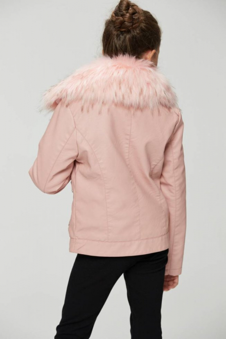Geaca imitatie de piele cu blanita fete  104-164, GloStory, GPY-9536 [5]