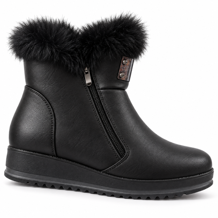 Ghete sport de dama cu talpa groasa, negre 8127 [3]