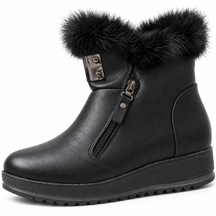 Ghete sport de dama cu talpa groasa, negre 8127 [4]