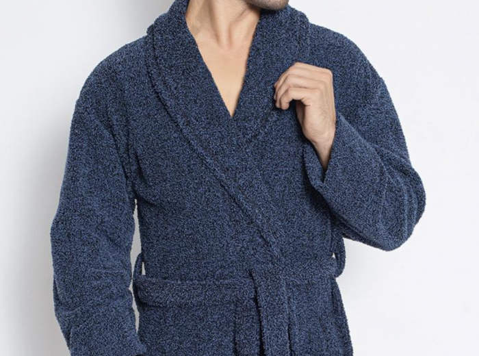 Halat de baie foarte gros fara gluga, buzunare si cordon in talie, design deosebit, bleomarin BAKB006 [3]