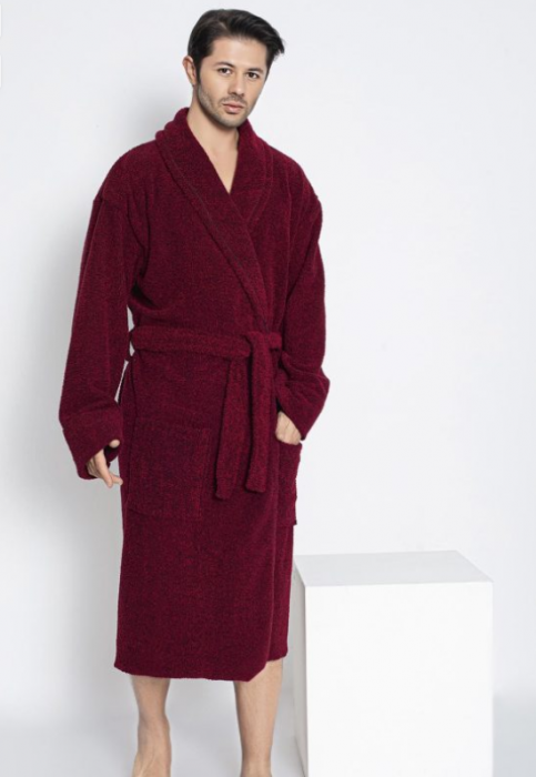 Halat de baie foarte gros fara gluga, buzunare si cordon in talie, design deosebit, VISINIU BAKB006V [2]