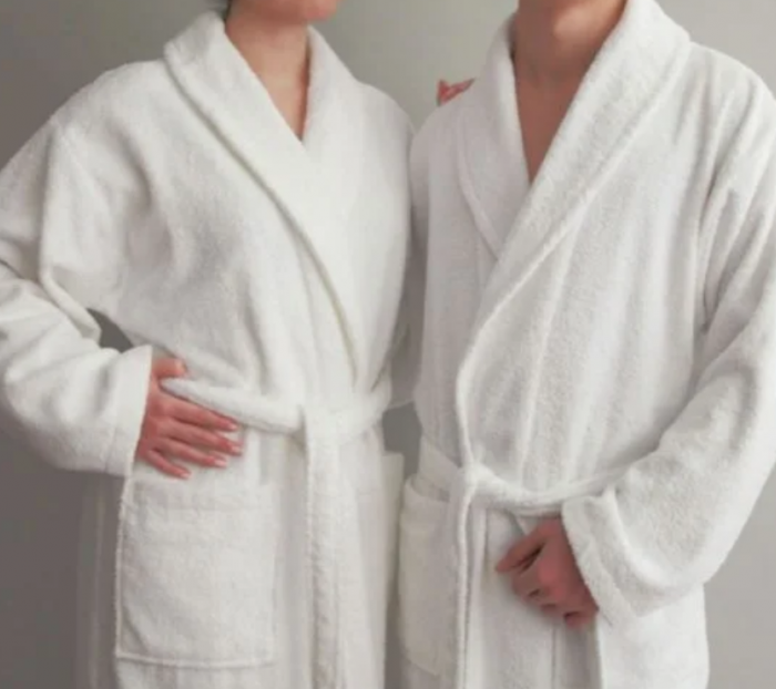 Halat de baie gros fara gluga, buzunare si cordon in talie, hotel quality, unisex, 100% bumbac [6]