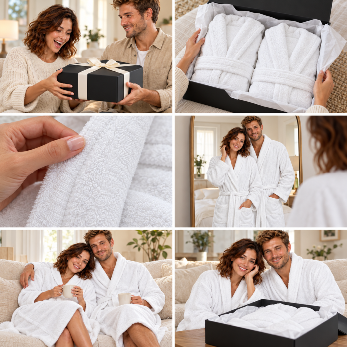 Halat de baie gros fara gluga, buzunare si cordon in talie, hotel quality, unisex, 100% bumbac [2]