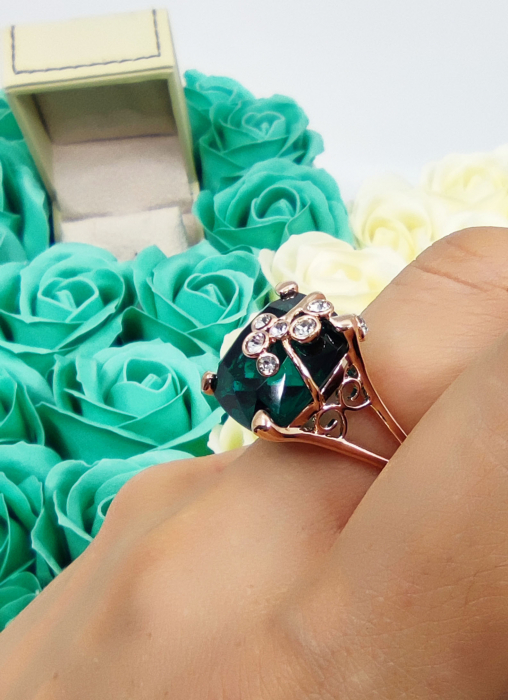 Inel BEST EMERALD diametru 19cm placat cu aur 18k [4]