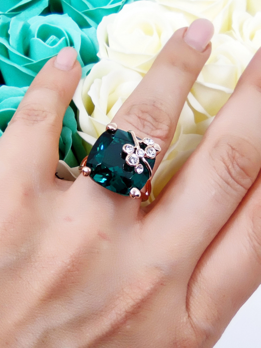 Inel BEST EMERALD diametru 19cm placat cu aur 18k [3]