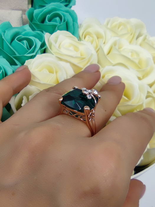 Inel BEST EMERALD diametru 18cm placat cu aur 18k [6]