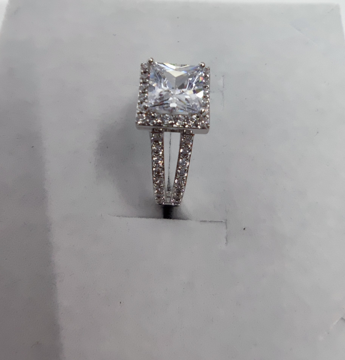 Inel Dolly White diametru 17 cm cu cristale placat cu aur 18k [3]