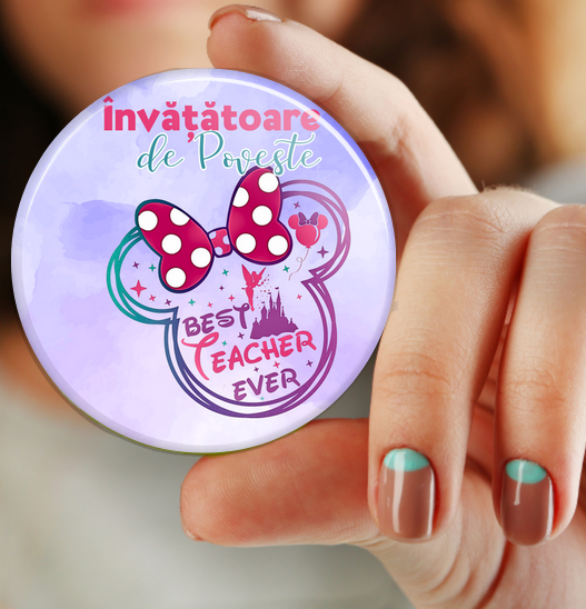 Insigna personalizata pentru elevi sau absolvenți de scoala  Minnie Mouse [2]