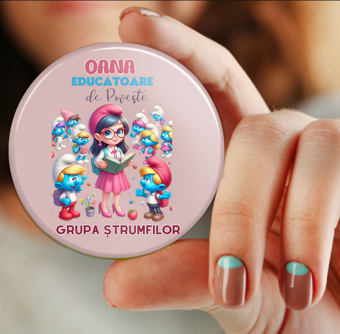 Insigna personalizata pentru elevi sau absolvenți de scoala Grupa strumfilor [2]
