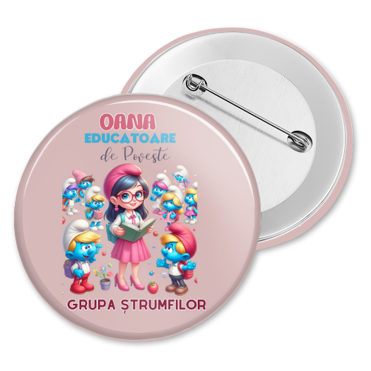 Insigna personalizata pentru elevi sau absolvenți de scoala Grupa strumfilor [1]