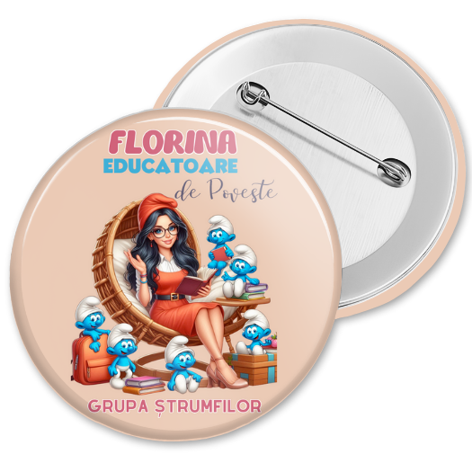 Insigna personalizata pentru elevi sau absolvenți de scoala Grupa strumfilor [1]